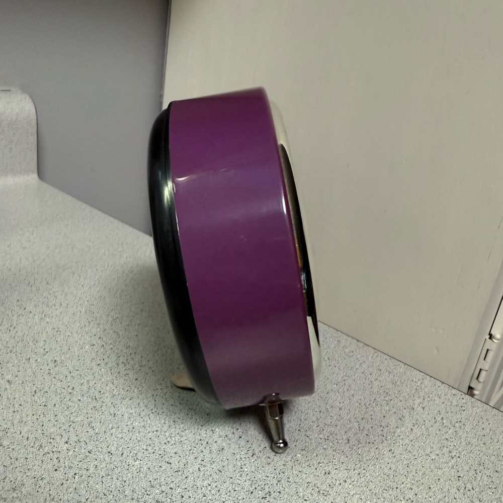 Hello Kitty Purple Alarm Clock with holographic face/glowing hands. Y2K. - Picture 4 of 9